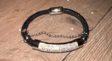 Armband silver / witte steentjes