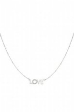 Ketting love strass zilverkleurig