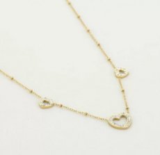 Ketting triple hartje goud