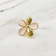 Ring Bloem goud/pink