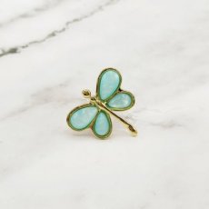 Ring Libelle goud / turquoise