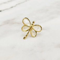 Ring Libelle goud / wit