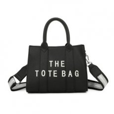 Totebag lederlook zwart